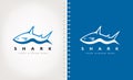 Shark and wave logo vector. Fish animal design. Royalty Free Stock Photo